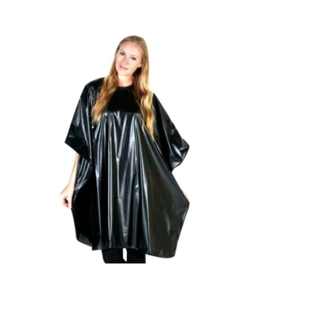 2 New  Product Club Black Regis Vinyl Shampoo Cape Black beauty shop barber